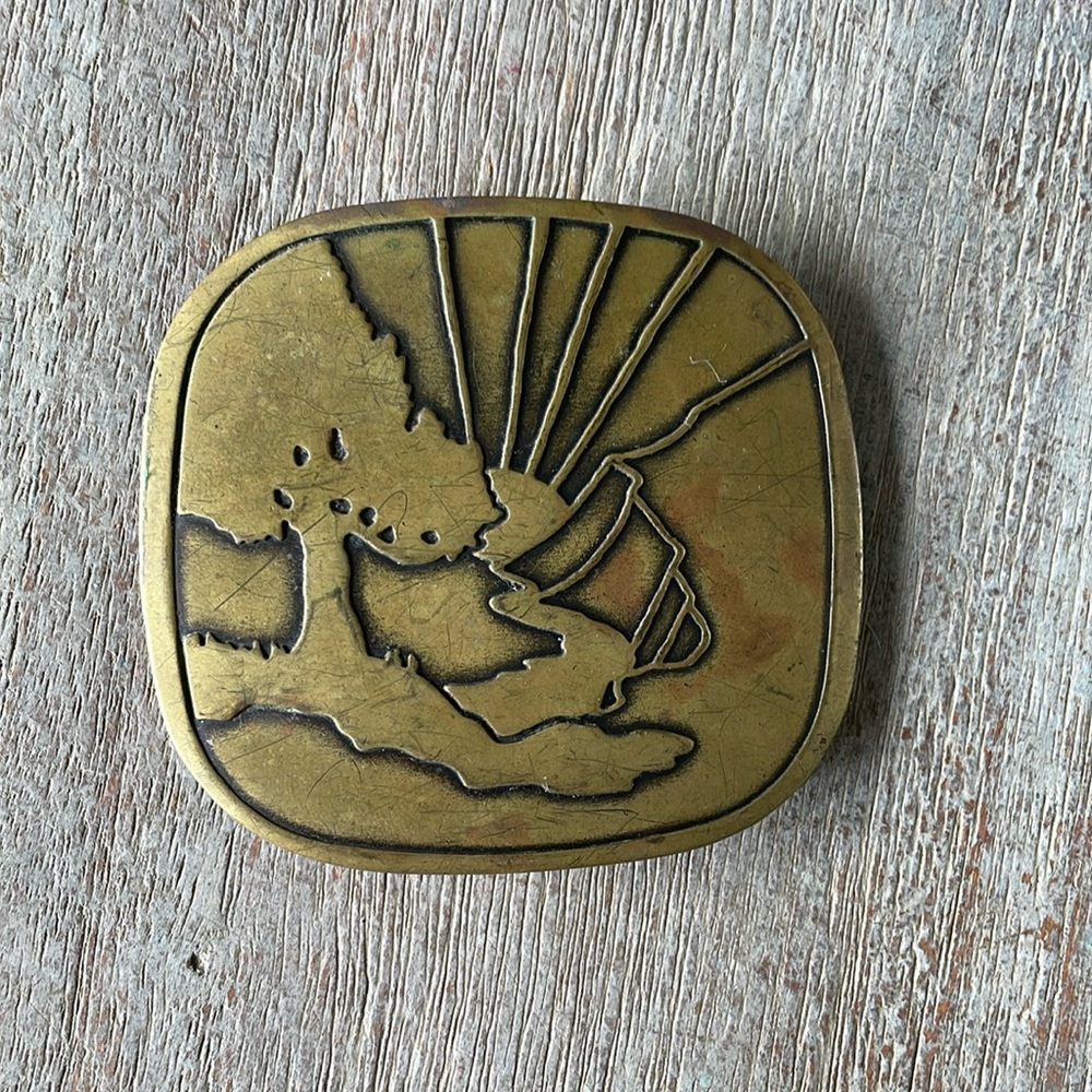 Vintage Solid Brass Belt Buckle